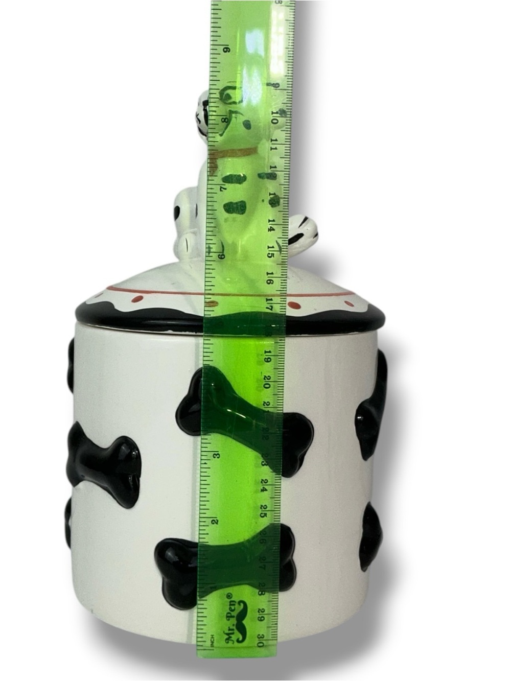 101 Dalmatians Cookie Treat Jar White Black Bones Red Accents Vintage 1993 - Picture 9 of 16